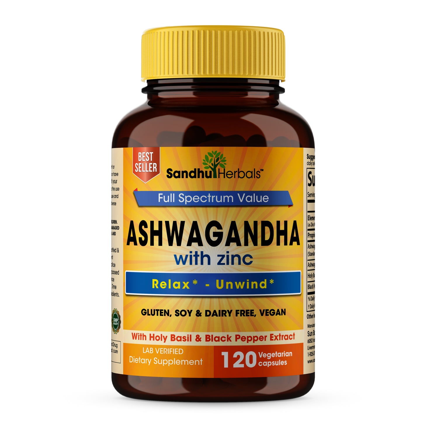 Ashwagandha Zinc Capsules 120 Ct