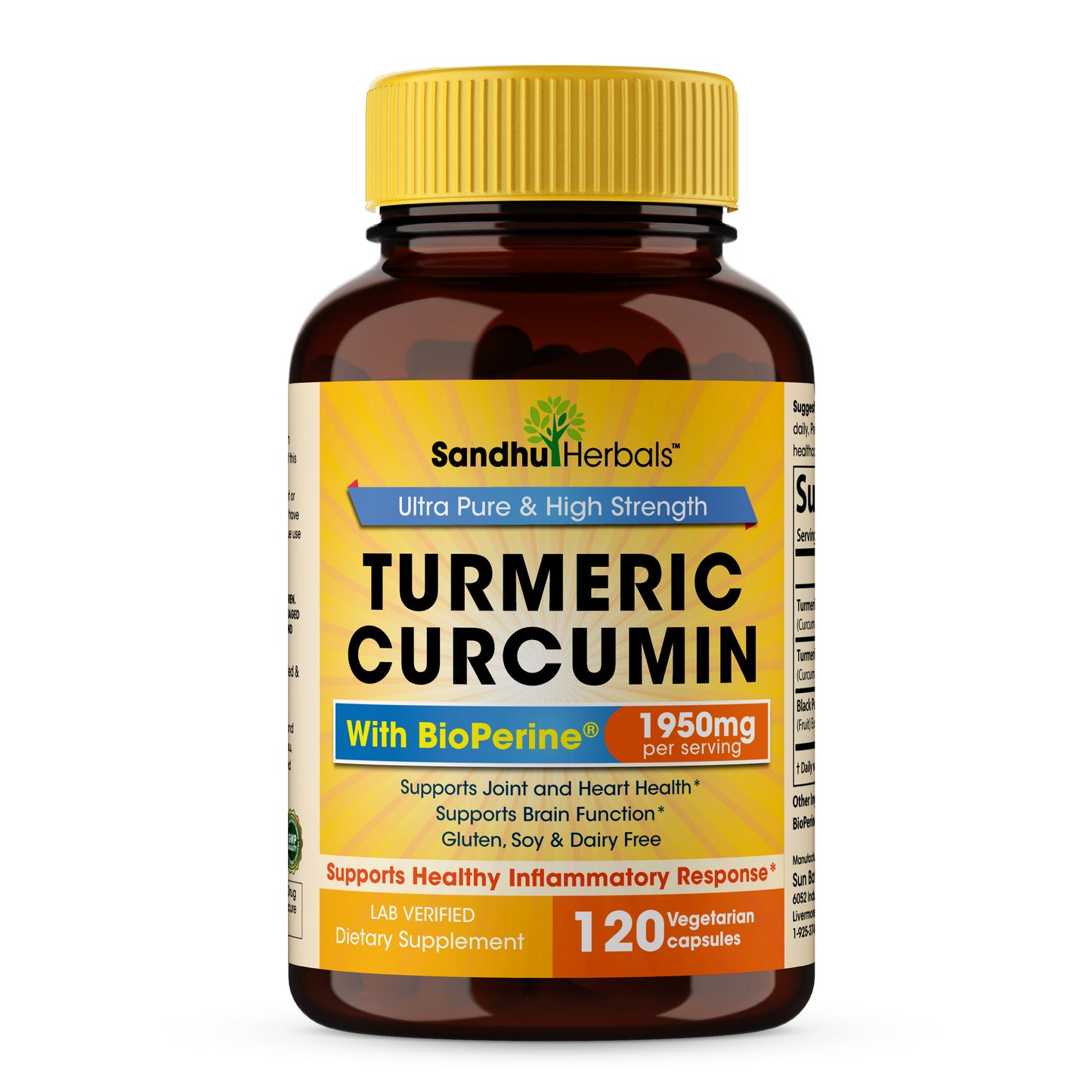 Turmeric Curcumin Capsules 1950MG 120 Ct