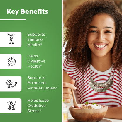 Papaya Leaf Extract Supplement with Giloy (Guduchi) Extract Capsules 120Ct