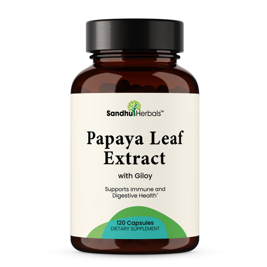 Papaya Leaf Extract Supplement with Giloy (Guduchi) Extract Capsules 120Ct