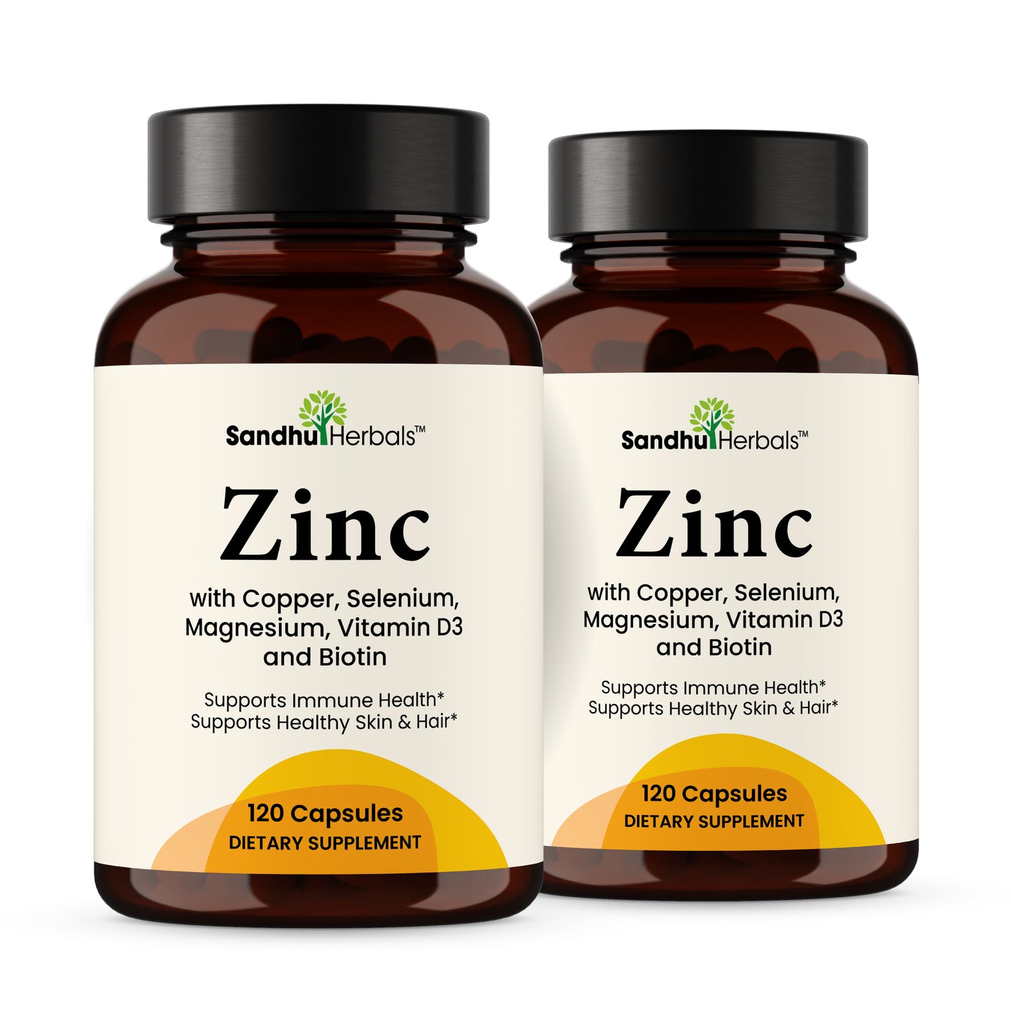 Zinc with Magnesium, Vitamin D3, Selenium & Biotin - 30 mg of Zinc - Capsules 120Ct