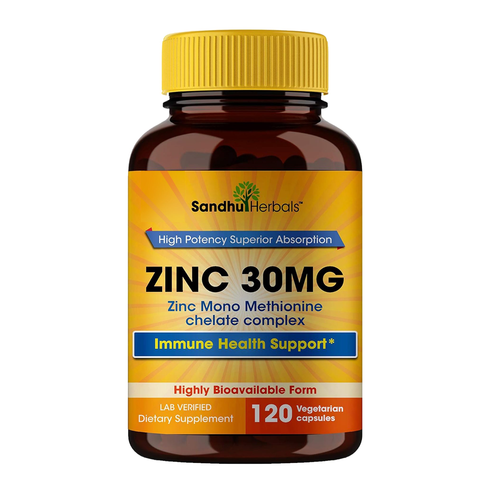 Zinc 30 mg Capsules 120 Ct sandhuherbals