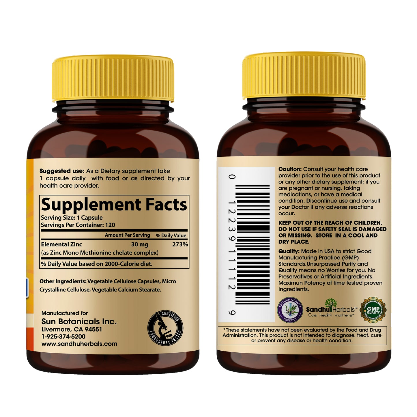 Zinc 30 mg Capsules 120 Ct