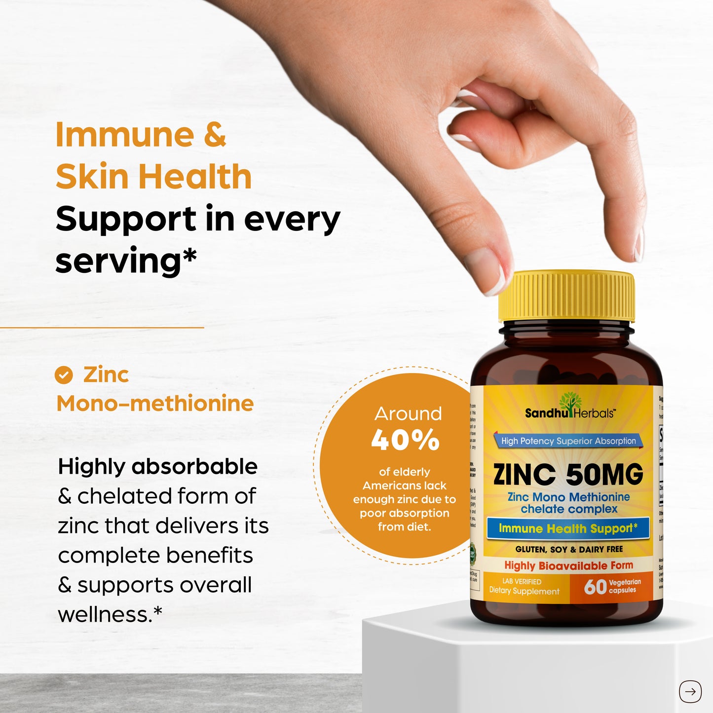 Zinc 50 mg Capsules 60 Ct